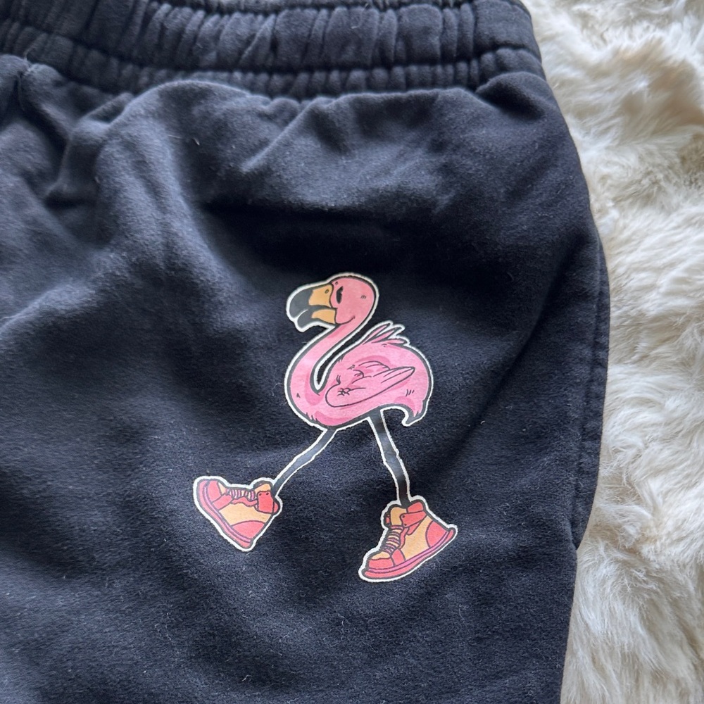 Men's Black Joggers with White and Pink Accents - Picture 3 of 5